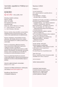 Kokoro 3/2022 sisällysluettelo